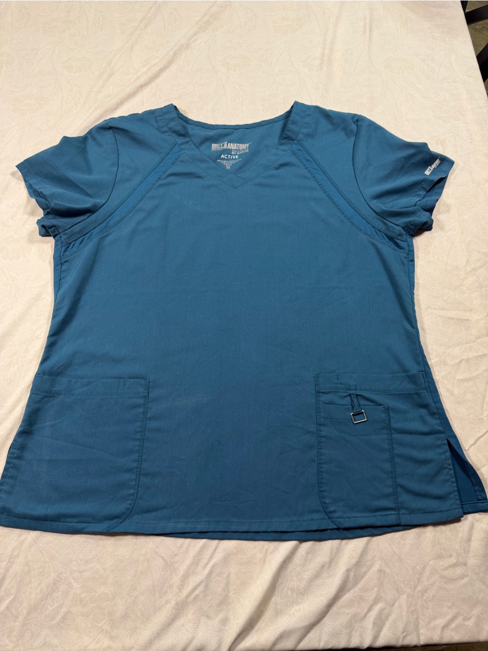 Grey's Anatomy Teal V-Neck Short Sleeve Scrub Top
